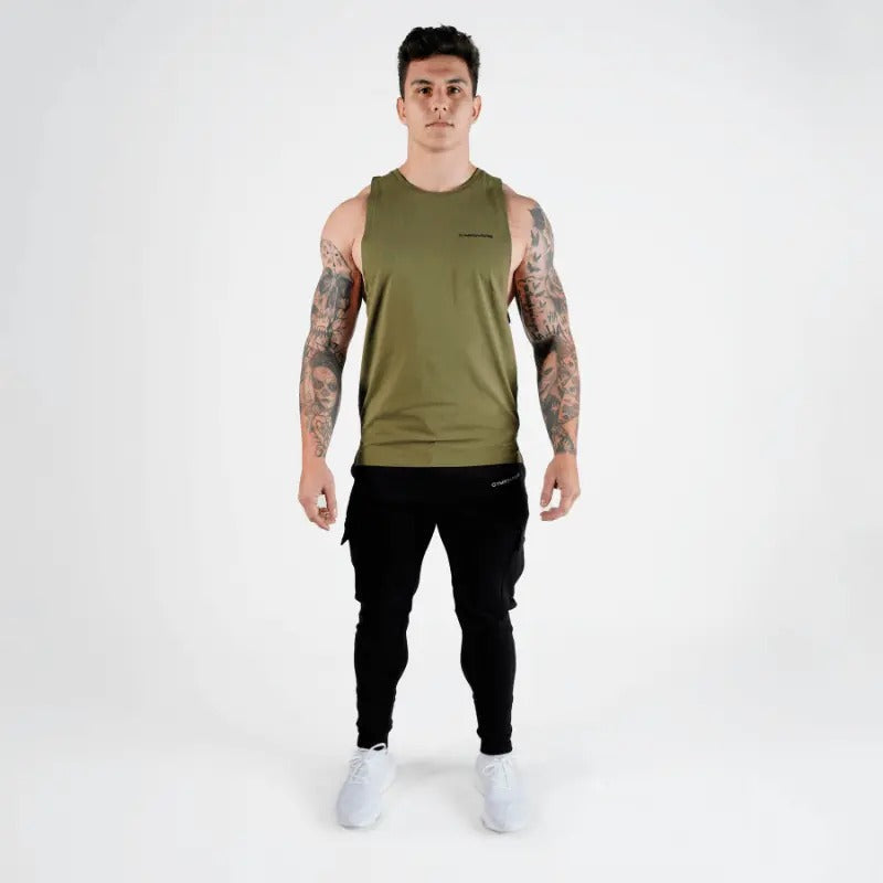 Gymreapers Plain OD Green Cotton Muscle Tank for Men's Underwear T-Shirts, Hoodie, Sweatshirt | ZylaModa.com