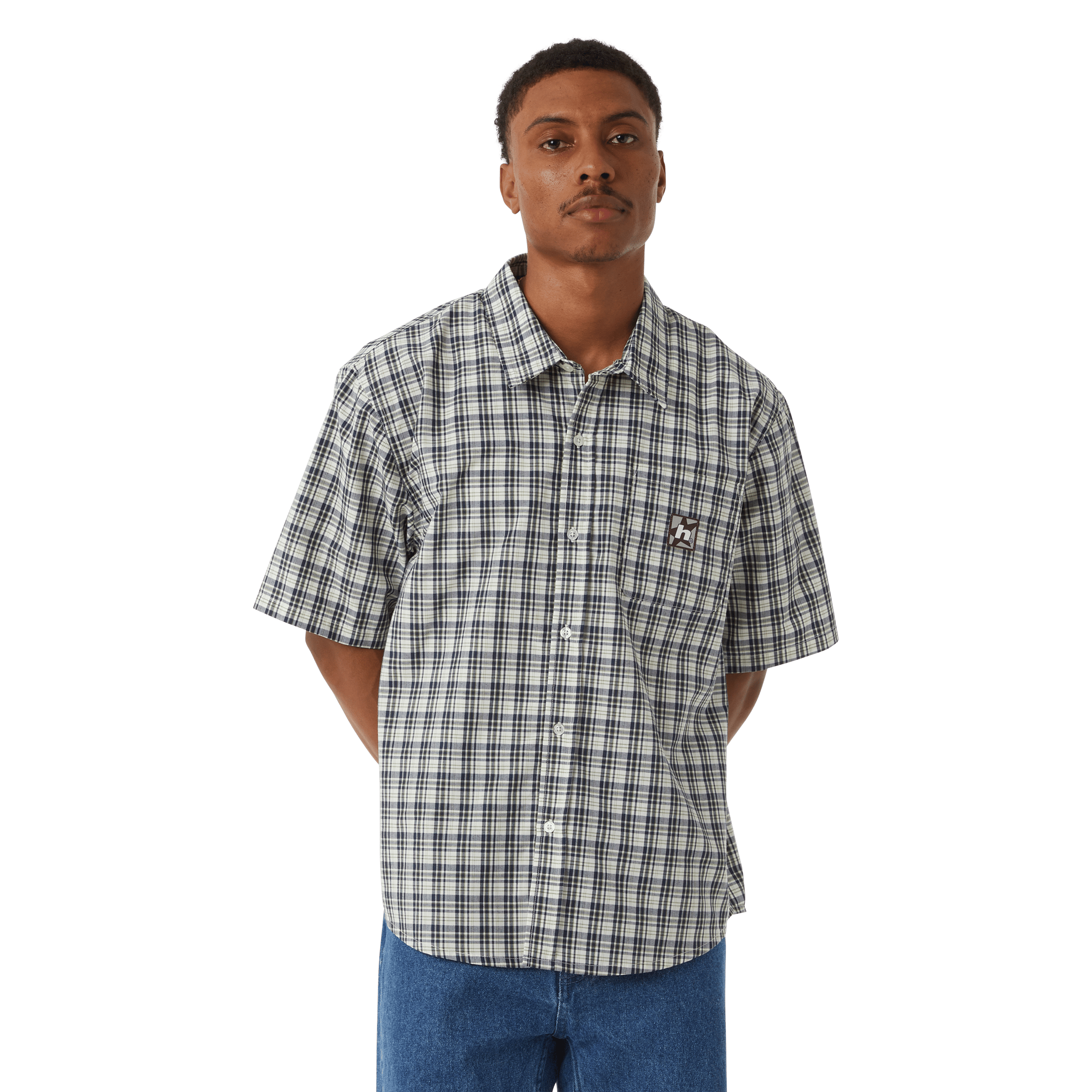 H Star Plaid Shirt Hoodie, Sweatshirt | ZylaModa.com (Image 4)