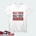 [HALF HOOD HALF HOLY] AJ1 Low OG Chicago Matching Tee Hoodie, Sweatshirt | ZylaModa.com