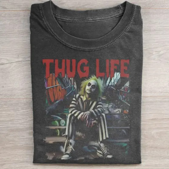 HALLOWEEN THUG LIFE HORROR MOVIE TEE, Horror Movie Shirt, Horror Character, Funny Halloween Shirt, Unisex T-Shirt, Gift...
