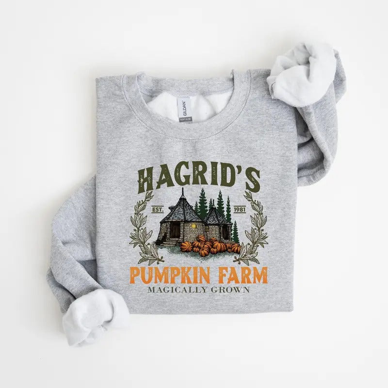 Hagrid's Pumpkin Farm Sweatshirt, Thanksgiving 2024, Fall Sweatshirt, Halloween Sweatshirt, Pumpkin Sweatshirt, Fall...