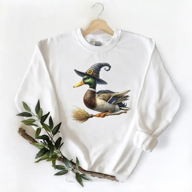 Halloween 2024 Trend Mallard Duck Graphic tee shirt, Christmas Sweatshirt, 2025, hoodie, Unisex Cotton, Gift for friend...