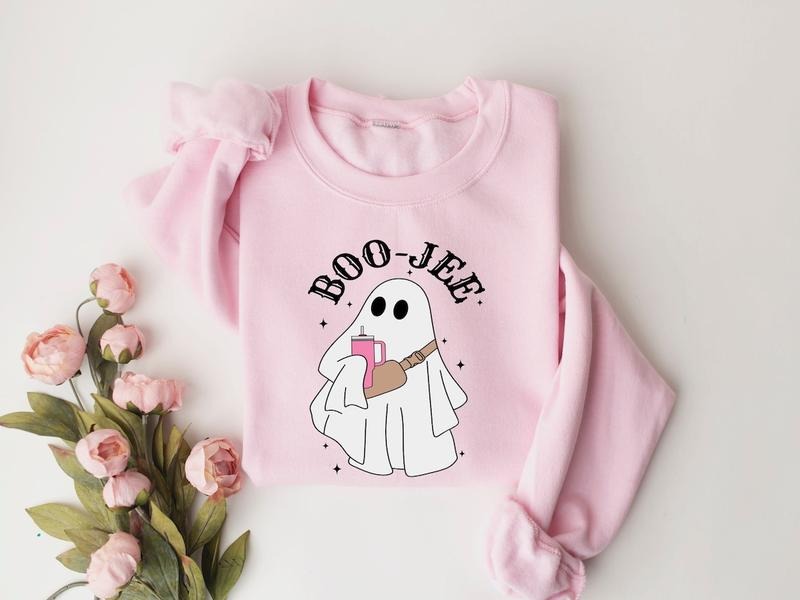 Halloween Ghost Sweatshirt, Boo Jee Shirt, Boo Shirt, Spooky Ghost Hoodie, Spooky Season Ghost Sweater | ZylaModa.com