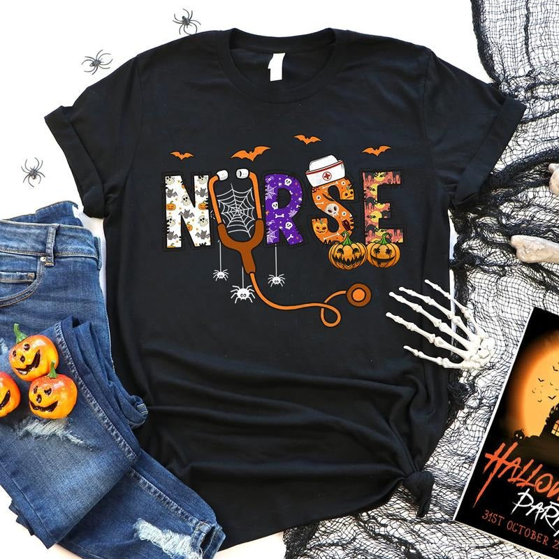 Halloween Nurse Shirt, Spooky RN T-shirt, Nursing Halloween Sweatshirt, Halloween Gift for Nurse Hoodie | ZylaModa.com
