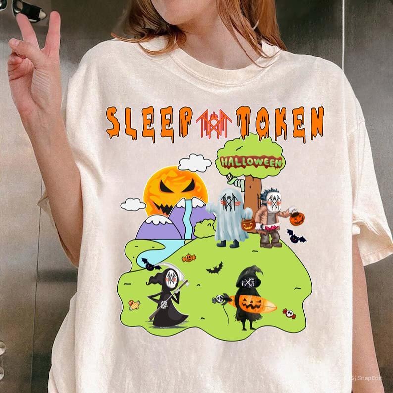 Halloween Sleep Token Shirt Scary Characters Horror Spooky Vibes Tshirt Hoodie, Sweatshirt | ZylaModa.com