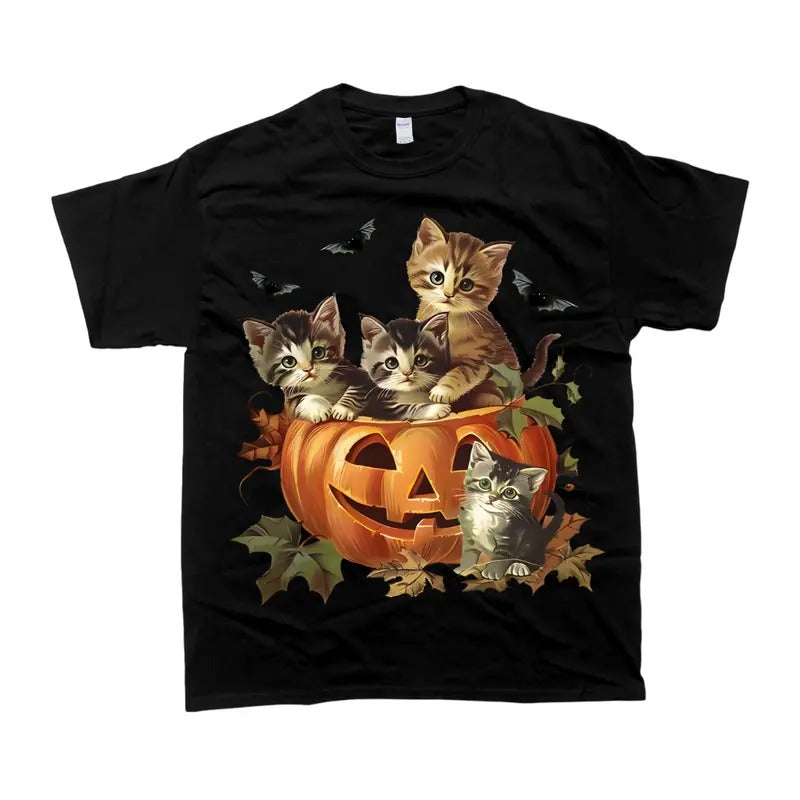 Halloween Tshirt, Vintage 90s Cat Halloween Shirt Retro Halloween Unisex Tshirt, Men's Tshirt, Women's Tshirt Crewneck...