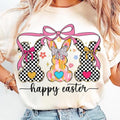 Happy Easter Coquette T-shirt, Retro Bunny, Easter Coquette, Brushstroke Girl Hoodie, Sweatshirt | ZylaModa.com