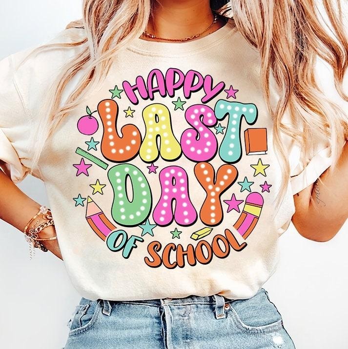 Happy Last Day Of School Shirt, Teacher Shirt, End Of School Shirt, Retro Teacher, Summer Vacation Teacher Gift Hoodie,...