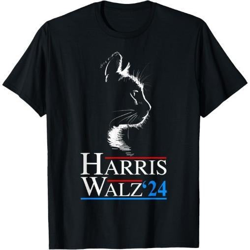 Harris Waltz 2024 Cat Election Kamala Harris Tim Walz 2024 T-Shirt made in usa Hoodie, Sweatshirt | ZylaModa.com