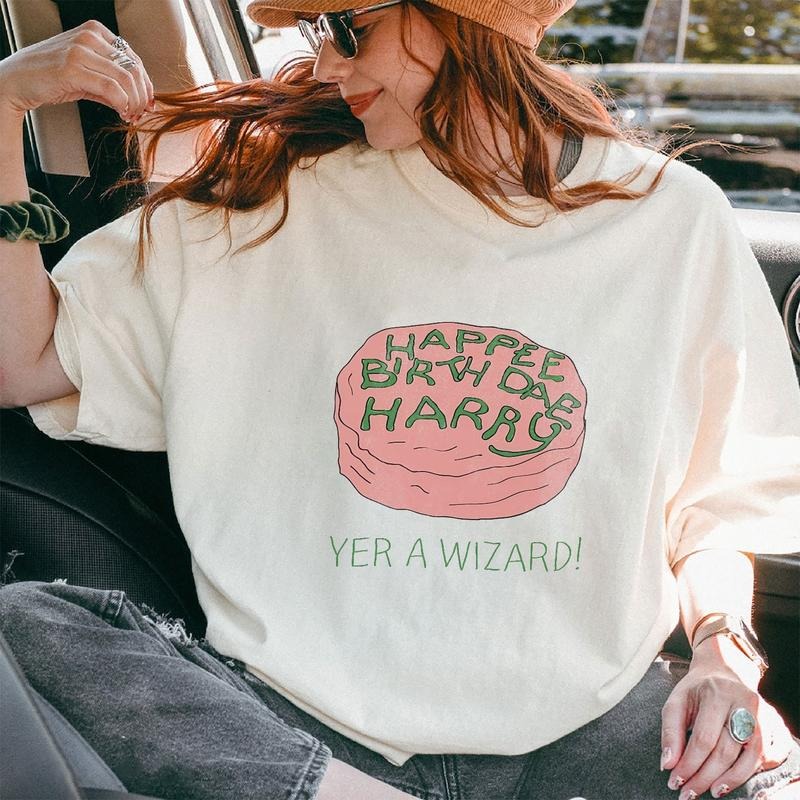 Harry's Birthday Cake T-Shirt, Magical School Shirt, T-Shirt, Sweatshirt, Hoodie Crewneck Cotton | ZylaModa.com