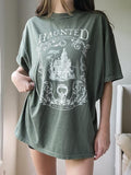 Haunted, Graphic Shirt,Halloween, Haunted House, Spooky, Pumpkins Hoodie, Sweatshirt | ZylaModa.com