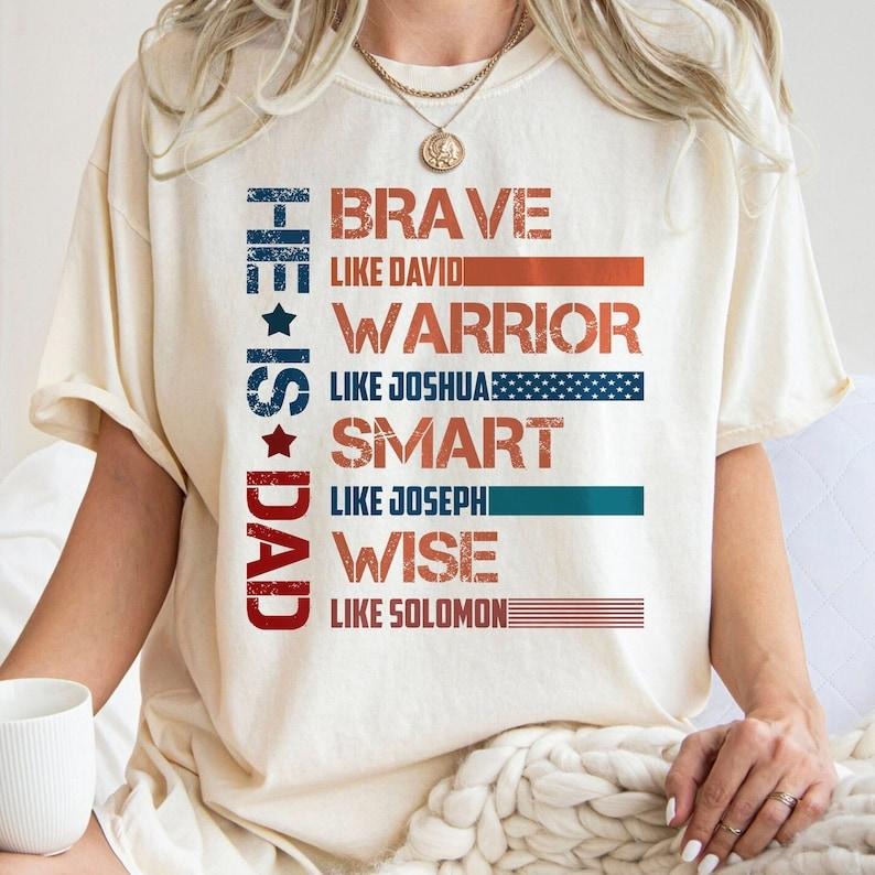 He Is Dad , Dad Brave Warrior Smart Wise , Retro Fathers Day T-Shirts, Hoodie, Sweatshirt | ZylaModa.com