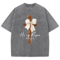 He Is Risen Washed T-Shirt, Christian Jesus  t shirts, Vintage 90s Graphic Tee Gift Cotton Top Womenswear Bottom Hoodie,...