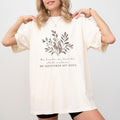 He Leads Me Beside Still Waters Comfort Colors Shirt, Floral Bible Verse Unisex Graphic Tee, Christian Unisex T-Shirt,...