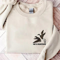 He is Hunting Mallard Duck Sweatshirt, Hunter Life Sweatshirt Pocket, 90s Hunting Season Pullover Sweatshirt, Unisex...