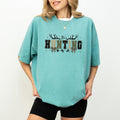 He's Hunting Camo Shirt Comfort Colors, Hunting Season Crewneck Women Tee, Gift For Hunter Wife, He's Hunting Camo...