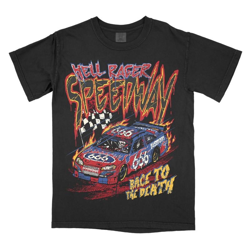 Hell Racer - Comfort Colors Graphic Tee Shirt Top Hoodie, Sweatshirt | ZylaModa.com