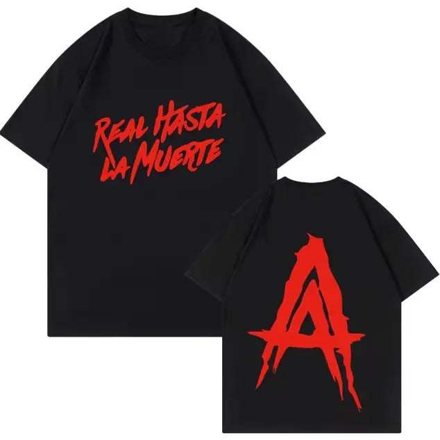 Hip Hop Streetwear Anuelll AA Realll Hastaaa la Muerteee Graphic T Shirts - Classic Cotton Fabric Menswear