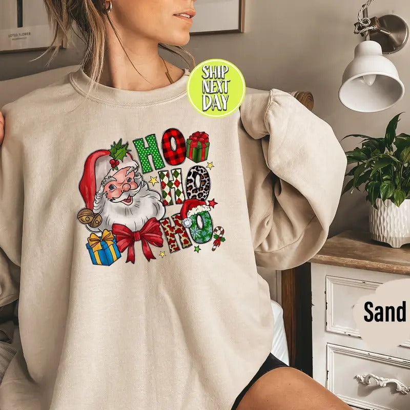 Ho Ho Ho Christmas Vintage Shirt, Santa Inspired Tee Shirt, Western Graphic Tee, Retro Shirt, Garment Dyed, Boho, Vintage...