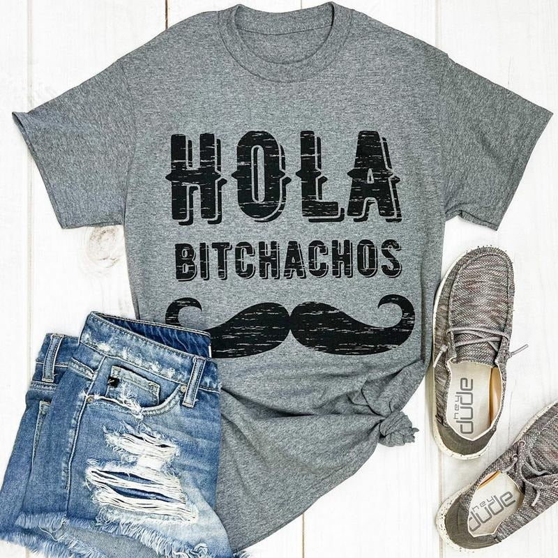 Hola B$%*achos Graphic Tee Hoodie, Sweatshirt | ZylaModa.com