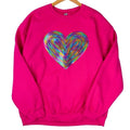 Holographic HEART Sequin Patch Sweatshirt -- HOT PINK T-Shirts, Hoodie | ZylaModa.com