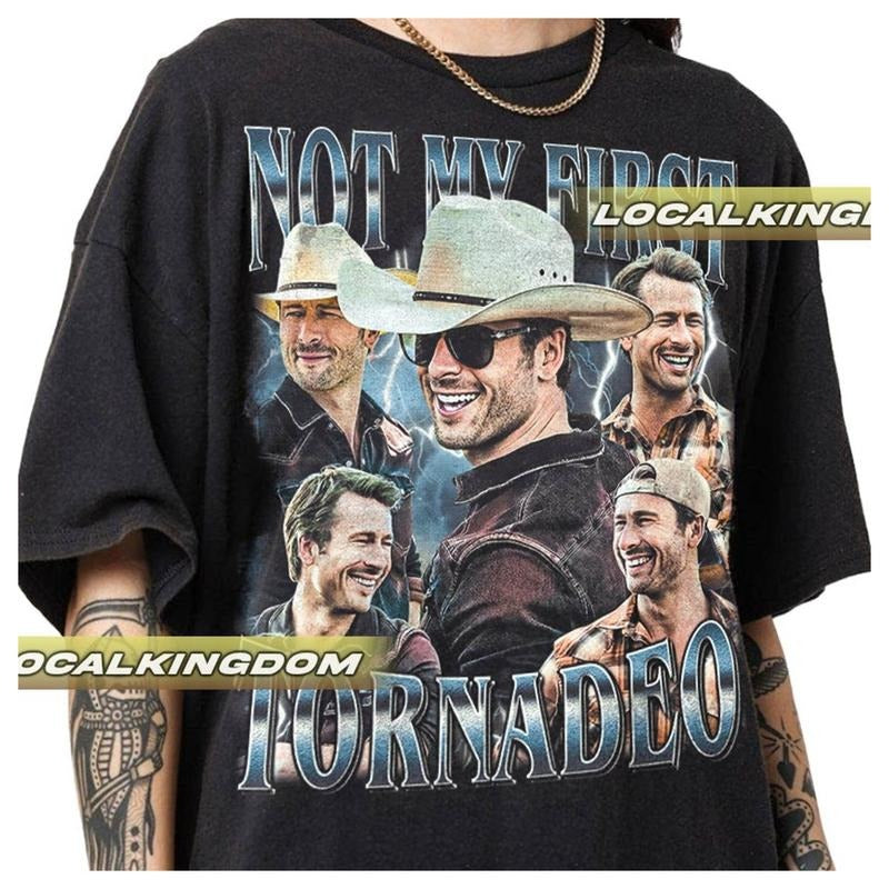 Homage Glen Powell Not My First Tornadeo Shirt If You Feel It Chase It Shirt Glen Powell Cowboy Bootleg Shirt Twister...