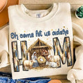 Oh Come Let Us Adore Him Shirt/Sweatshirt/Hoodie, Retro Nativity Scene Christmas Crewneck, Gift For Thanksgiving, Cotton