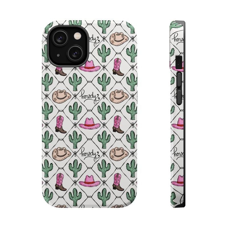 Howdy Phone Case, Pink Bows Phone Case Mag Safe Compatible, Magnetic Tough Cases T-Shirts, Hoodie, Sweatshirt | ZylaModa.com