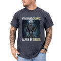 Human By Chance Alpha By Choice Shirt, Retro Alpha Wolf T-Shirt, Y2k 90s Vintage Graphic Printed Tee, Meme Shirt Gifts...