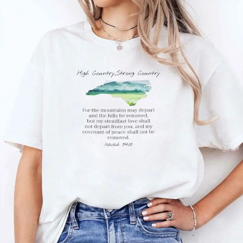 Hurricane Helene High Country Strong Country T-Shirt, Gift For Man And Woman, Graphic Tee Hoodie, Sweatshirt | ZylaModa.com
