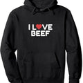 I Love Beef Pullover Hoodie | Unisex Hooded Sweatshirt T-Shirts | ZylaModa.com