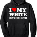 I Love My Boyfriend Hoodie, Classic Fit Cotton Blend Womenswear T-Shirts, Sweatshirt | ZylaModa.com