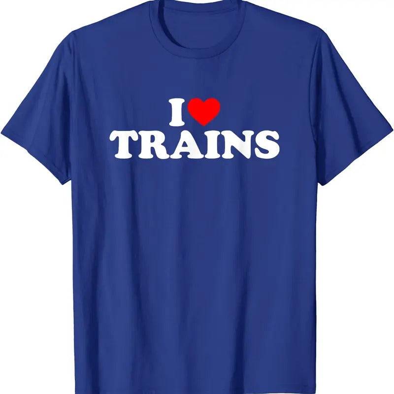 I Love Trains T-Shirt | Unisex Cotton Tee, Size S-5XL Hoodie, Sweatshirt | ZylaModa.com