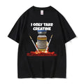 I Only Take Creatine Funny Gym Meme Vintage Graphic T-shirts Men's Oversized High Quality T-shirt Male Fashion Casual T...