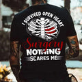 I SURVIVED OPEN HEART Surgery NOTHING SCARES ME Rib Cage Print Men's T-shirt Hoodie, Sweatshirt | ZylaModa.com