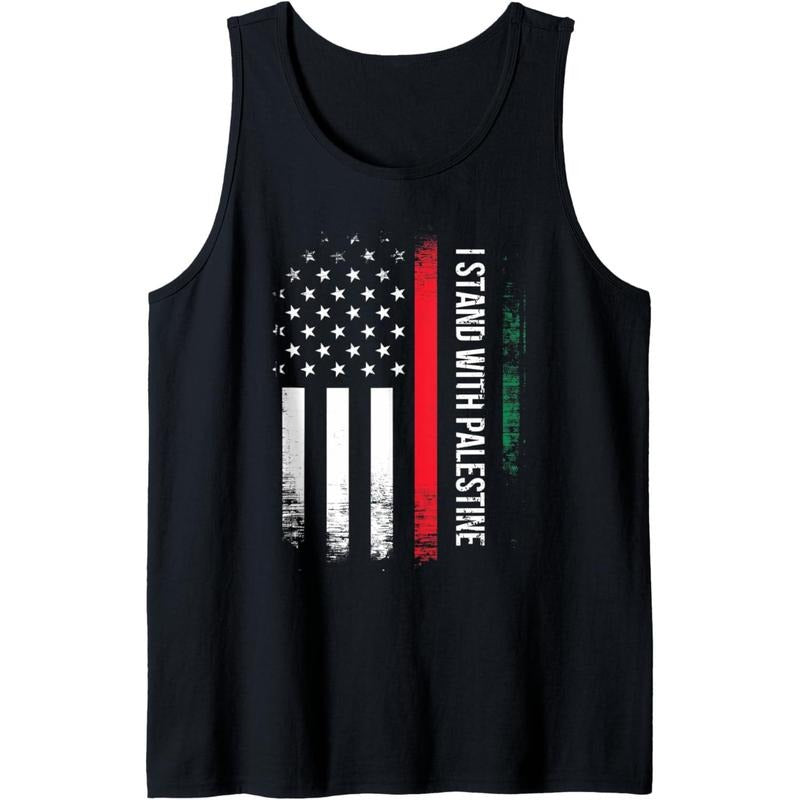 I Stand With Palestine American Flag Arabic Freedom Tank Top made in USA T-Shirts, Hoodie, Sweatshirt | ZylaModa.com