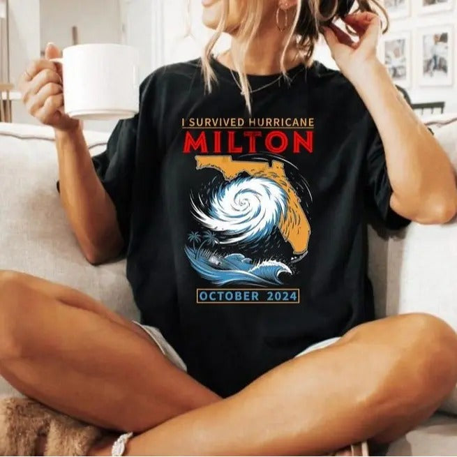 I Survived Hurricane Milton T-Shirt, Florida Tropical Storm, Hurrican Milton 2024, Milton 2024 Shirt Hoodie, Sweatshirt
