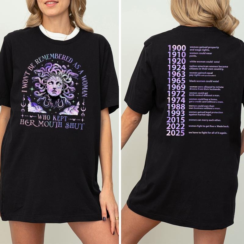 I Won't Be Remembered As A Woman Who Kept Her Mouth Shut Shirt, Medusa Feminist Shirt, Girl Power Tshirt, Womens Rights...