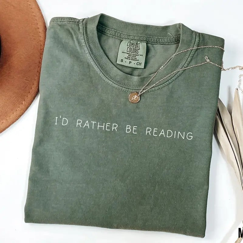 I'd Rather Be Reading Shirt Comfort Colors, Book Shirt, Bookish Shirt, Book Club Shirt, Bookworm Shirt, Book Club Gift,...