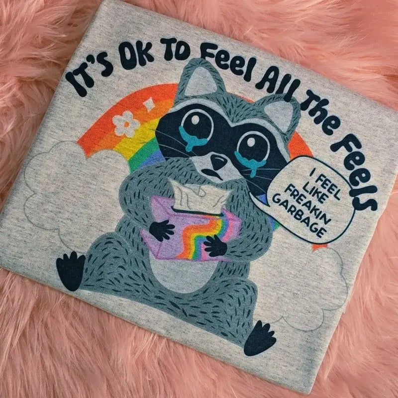 I feel like garbage funny raccoon Graphic Tee Hoodie, Sweatshirt | ZylaModa.com