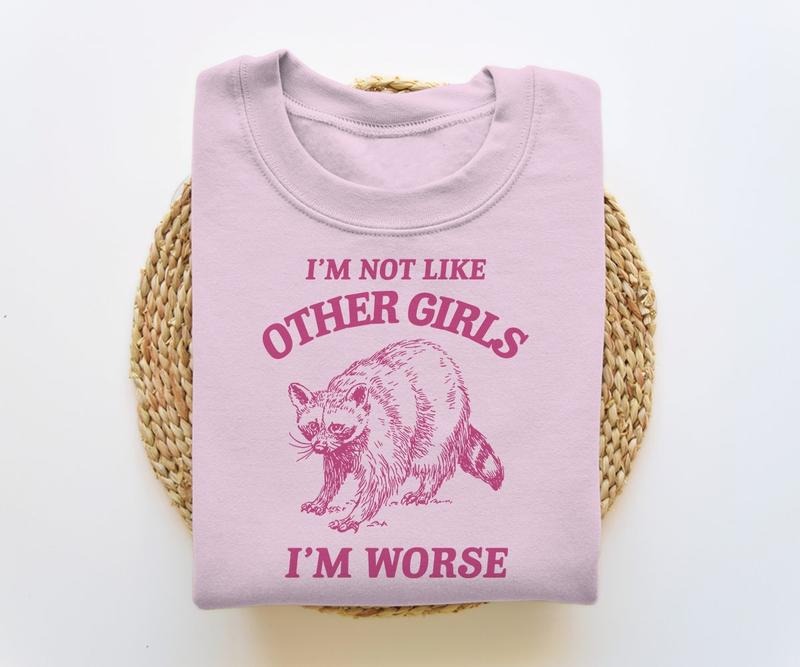 I'm Not Like Other Girls, Funny Sweatshirt, Raccoon Crewneck, Trash Panda  T-shirt, sweater and Hoodie | ZylaModa.com