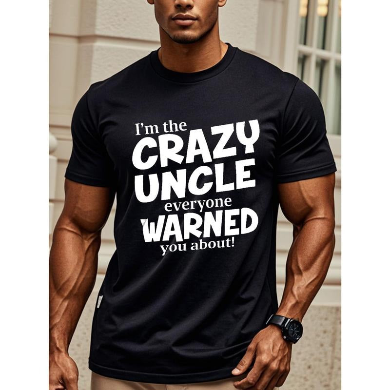 I'm The CRAZY UNCLE Everyone WARNED You About! T Shirts, Uncle Birthday Gifts, Crew Neck Graphicng, Weekend Casual,...