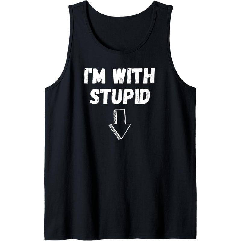 I'm With Stupid, Down Arrow, Funny Joke, Fun Costume Tee Tank Top MADE IN USA Hoodie, Sweatshirt | ZylaModa.com