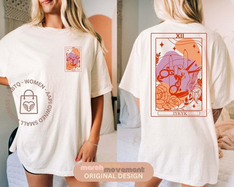 IYKYK Lesbian Sapphic Tarot Card Tshirt, Vintage Lesbian Tshirt, Cool Queer Shirt, March for the Movement  T-shirt,...