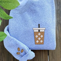 Iced Coffee Embroidered Sweatshirt, Coffee Lover Gift T-Shirts, Hoodie | ZylaModa.com