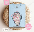 Illinois Gildan T-shirt, Cute Illinois State Shirt, Illinois Floral Bow Tee Hoodie, Sweatshirt | ZylaModa.com