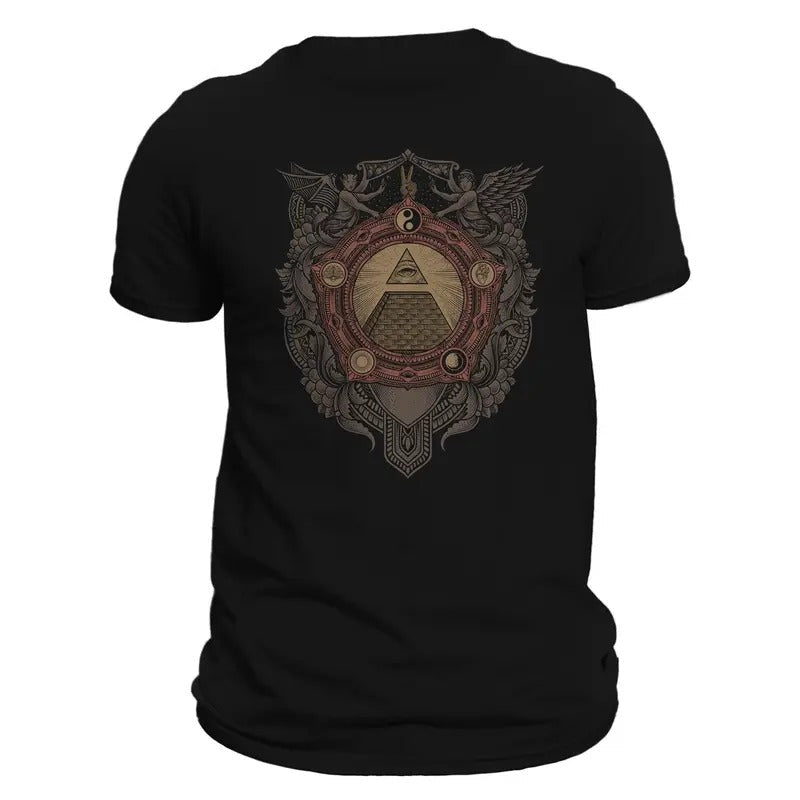 Illuminati Pyramid All Seeing Eye Engraved Style Graphic T-Shirt Hoodie, Sweatshirt | ZylaModa.com