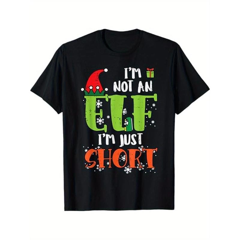Im Not An Elf Just Short Funny Christmas Xmas Men T-Shirt, 100% Cotton, Gifts for Men Dad Husband Grandpa, S-XXXL, Black...