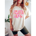 In My Fighter Era Sweatshirt, Warriors Wear Pink Hoodie, Breast Cancer Awareness Sweatshirt, Pink Ribbon  T-shirt,...