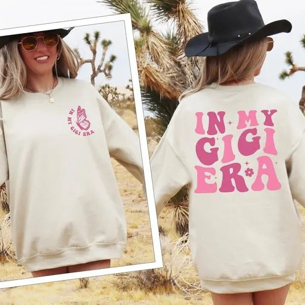 In My Gigi Era Shirt, Gigi Sweatshirt, Gift for Grandma, New Grandma Tee, Grandma Gift T- Shirt, Mother's Day Gift Hoodie
